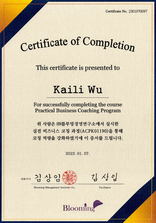 Business Coaching certificate
