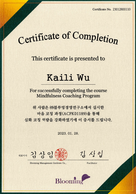 Mindfulness Coaching certificate